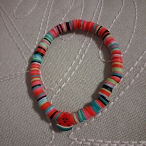 Watermelon Clay Beaded Stretch Bracelet